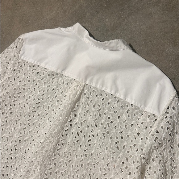 Theory Daisy Eyelet Cotton-Silk Blouse - Picture 6 of 11